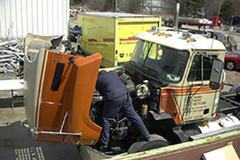 Mechanical repair on work truck